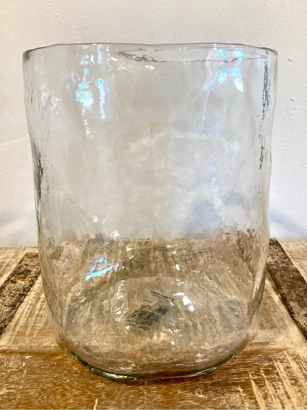 Wabisabi Clear Glass Hurricane Candle Holder or Vase New